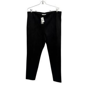 Loft Women’s XL Pull On Pants Black Velvet Like Elastic Waist Career Night Out
